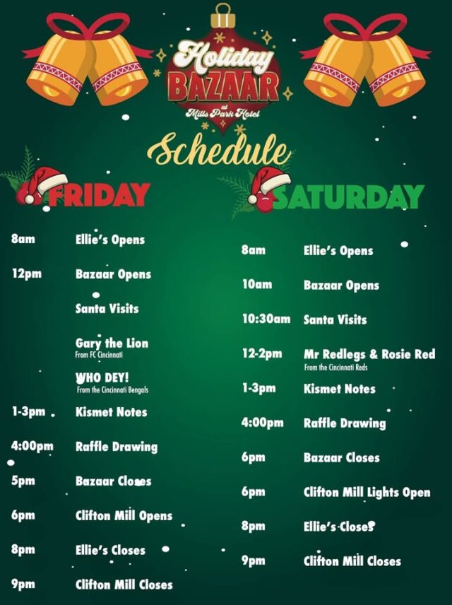 ✨ Heading to the Legendary Lights of Clifton Mill this opening weekend? ✨
Give yourself a little extra time to stop by the Holiday Bazaar at Mills Park Hotel — it’s less than five miles from the Mill! 🎁✨
The hotel is beautifully decorated for the season and is the perfect way to get into the holiday spirit before the gates at The Mill open at 5:00 and the lights come on at 6:00. 🎄❤️

https://www.facebook.com/share/p/1GkeUUB1Gf/